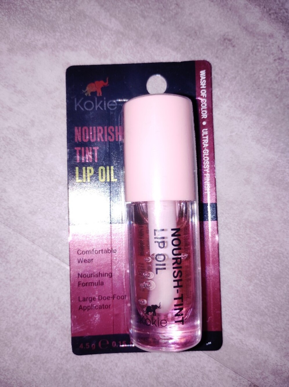 Kokie Nourish-Tint Lip Oil Gloss GLO410 Pinky Promise New Sealed